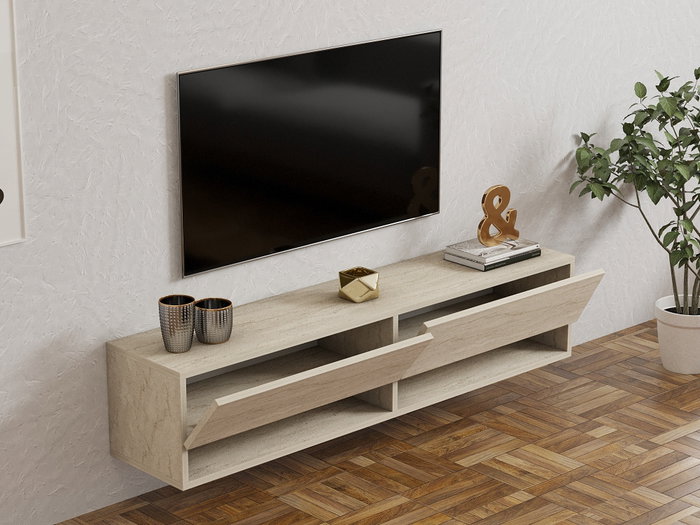 Hanah Home Mueble de TV Arges - Travertino Hanah Home Mueble de TV Arges - Travertino